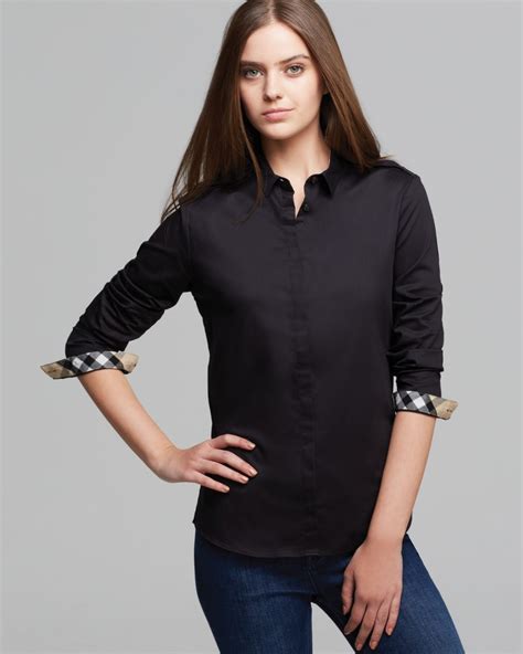 burberry brit checkered shirt black|burberry brit shirt women.